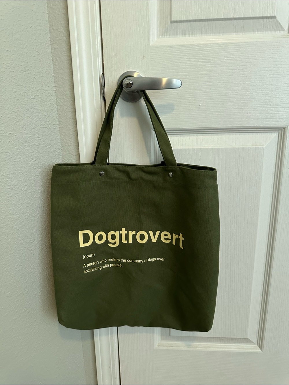 Dogtrovert Olive  Tote Bag -